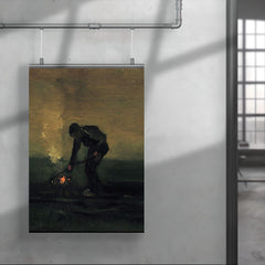 Peasant Burning Weeds by Vincent van Gogh, 1883 poster 4
