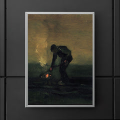 Peasant Burning Weeds by Vincent van Gogh, 1883 poster 5