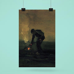 Peasant Burning Weeds by Vincent van Gogh, 1883 poster 6