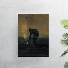 Peasant Burning Weeds by Vincent van Gogh, 1883 poster 7