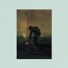 Peasant Burning Weeds by Vincent van Gogh, 1883 poster 8