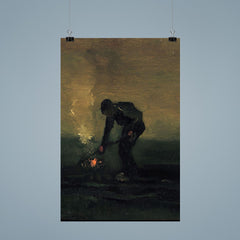 Peasant Burning Weeds by Vincent van Gogh, 1883 poster 9