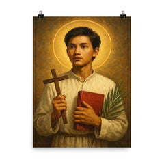 Pedro Calungsod poster on a plain backdrop in size 8"x10".