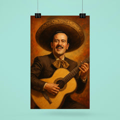 Pedro Infante playing his guitar poster 6