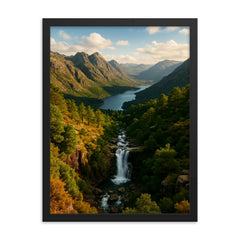 Peneda Geres National Park Portugal framed print on a plain backdrop in size 18"x24".