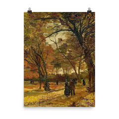 People Strolling in a Park in Paris by Vincent Van Gogh poster on a plain backdrop in size 8"x10".