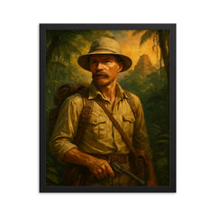 Percy Fawcett framed print on a plain backdrop in size 16"x20".