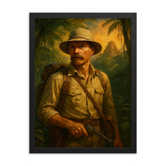 Percy Fawcett framed print on a plain backdrop in size 18"x24".