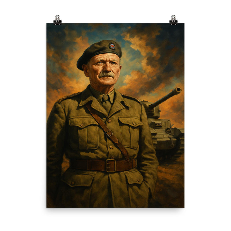 Percy Hobart poster on a plain backdrop in size 8