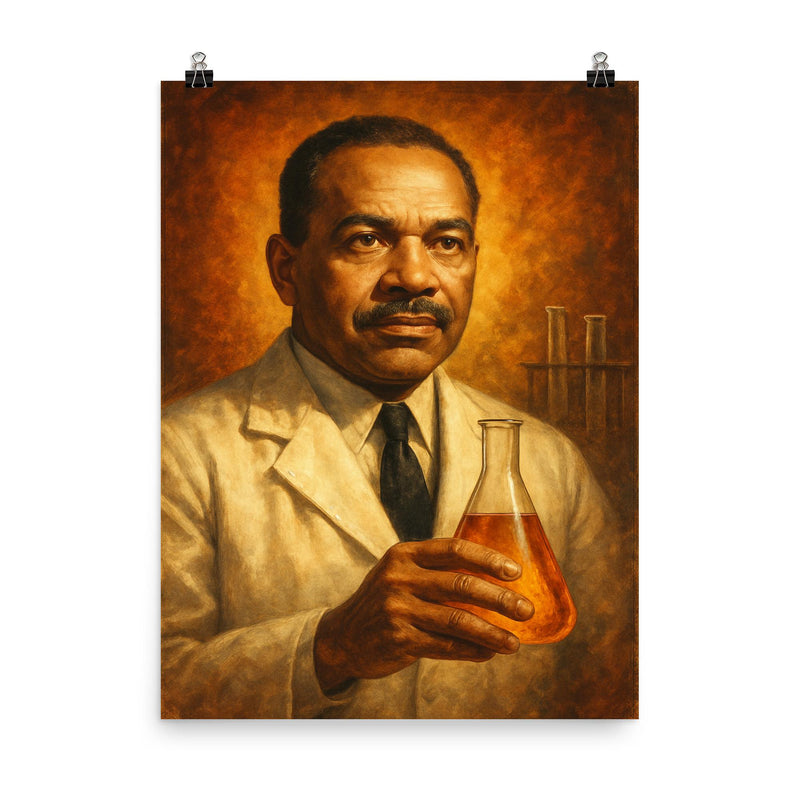 Percy Julian poster on a plain backdrop in size 8