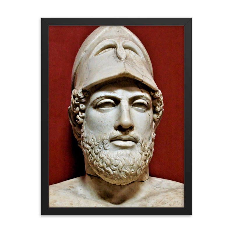 Pericles framed print on a plain backdrop in size 18