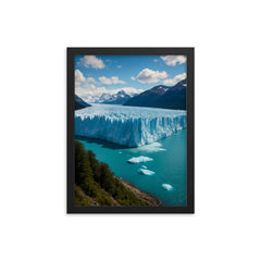 Perito Moreno Glacier Argentina framed print on a plain backdrop in size 12"x16".