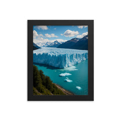 Perito Moreno Glacier Argentina framed print on a plain backdrop in size 8"x10".