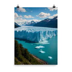 Perito Moreno Glacier Argentina poster on a plain backdrop in size 8"x10".