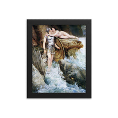 Perseus and Andromeda by Charles Napier Kennedy framed print on a plain backdrop in size 8"x10".