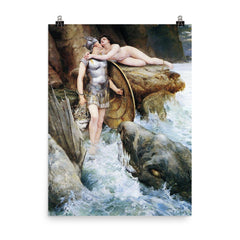 Perseus and Andromeda by Charles Napier Kennedy poster on a plain backdrop in size 8"x10".