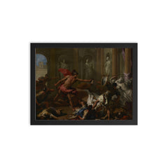 Perseus Confronting Phineus with the Head of Medusa by Sebastiano Ricci framed print on a plain backdrop in size 12"x16".