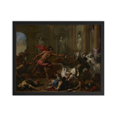 Perseus Confronting Phineus with the Head of Medusa by Sebastiano Ricci framed print on a plain backdrop in size 16"x20".