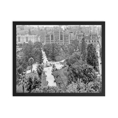 Pershing Square, Los Angeles, 1918 framed print on a plain backdrop in size 16"x20".