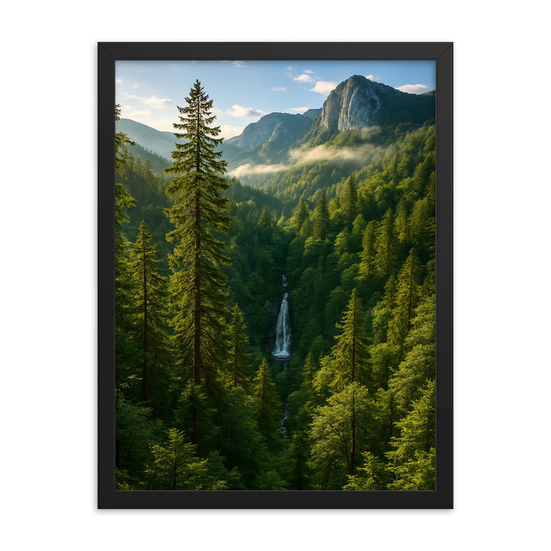 Perucica Primeval Forest Bosnia and Herzegovina framed print on a plain backdrop in size 18