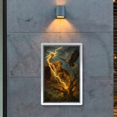 Perun striking oak with lightning and eagle poster 2