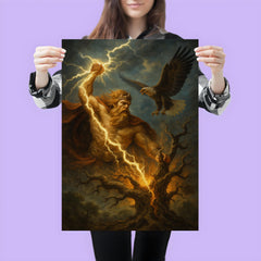 Perun striking oak with lightning and eagle poster 3