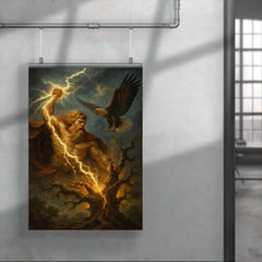Perun striking oak with lightning and eagle poster 4