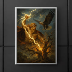 Perun striking oak with lightning and eagle poster 5