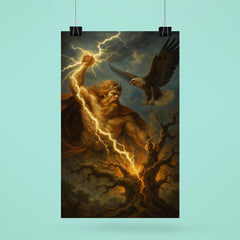 Perun striking oak with lightning and eagle poster 6