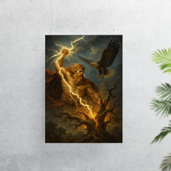 Perun striking oak with lightning and eagle poster 7