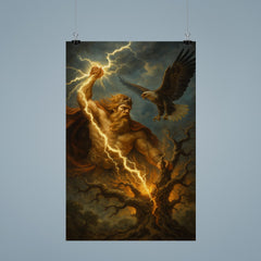 Perun striking oak with lightning and eagle poster 9