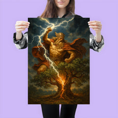 Perun striking oak with sacred lightning poster 3