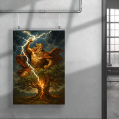Perun striking oak with sacred lightning poster 4