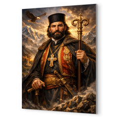 Petar II Petrovic Njegos mountain prince bishop portrait metal print mockup
