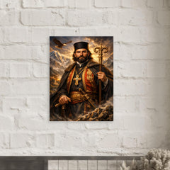 Petar II Petrovic Njegos mountain prince bishop portrait metal print mockup
