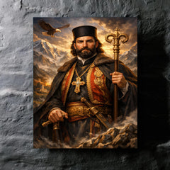 Petar II Petrovic Njegos mountain prince bishop portrait metal print mockup
