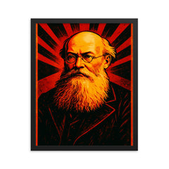 Peter Kropotkin framed print on a plain backdrop in size 16"x20".