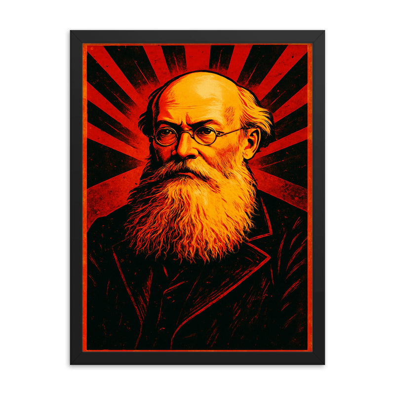 Peter Kropotkin framed print on a plain backdrop in size 18
