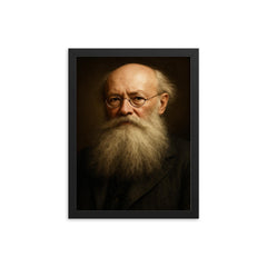 Peter Kropotkin portrait framed print on a plain backdrop in size 12"x16".