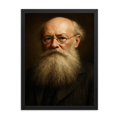 Peter Kropotkin portrait framed print on a plain backdrop in size 18"x24".