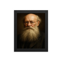 Peter Kropotkin portrait framed print on a plain backdrop in size 8"x10".