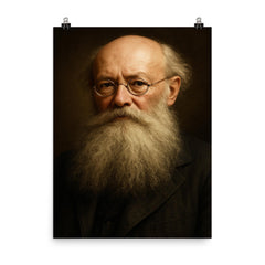 Peter Kropotkin portrait poster on a plain backdrop in size 8"x10".