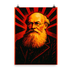 Peter Kropotkin poster on a plain backdrop in size 8"x10".