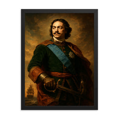 Peter the Great framed print on a plain backdrop in size 18"x24".