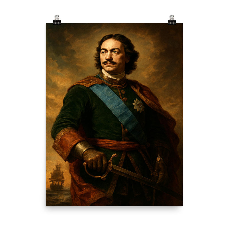 Peter the Great poster on a plain backdrop in size 8