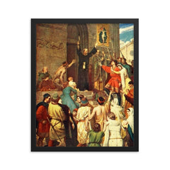 Peter the Hermit framed print on a plain backdrop in size 16"x20".