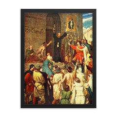 Peter the Hermit framed print on a plain backdrop in size 18"x24".