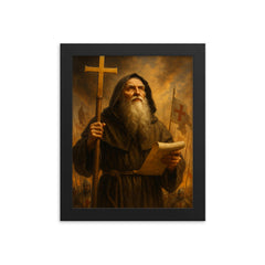 Peter the Hermit framed print on a plain backdrop in size 8"x10".