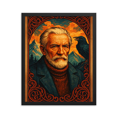 Peter Wessel Zapffe framed print on a plain backdrop in size 16"x20".