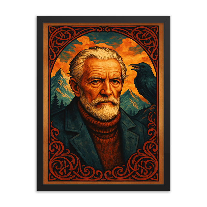 Peter Wessel Zapffe framed print on a plain backdrop in size 18